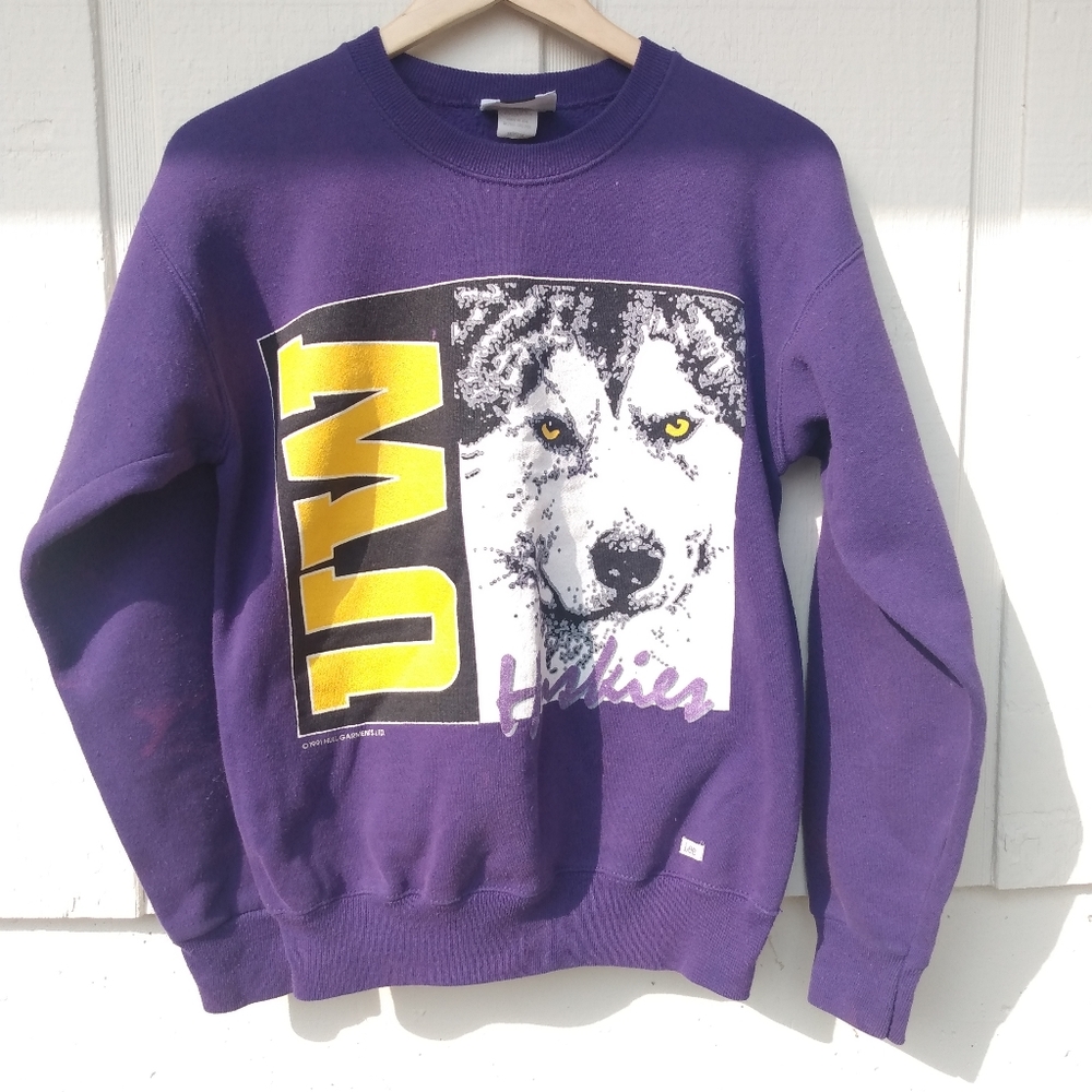 Vintage 90s University of Washington Size Medium Sweatshirt 💜💛